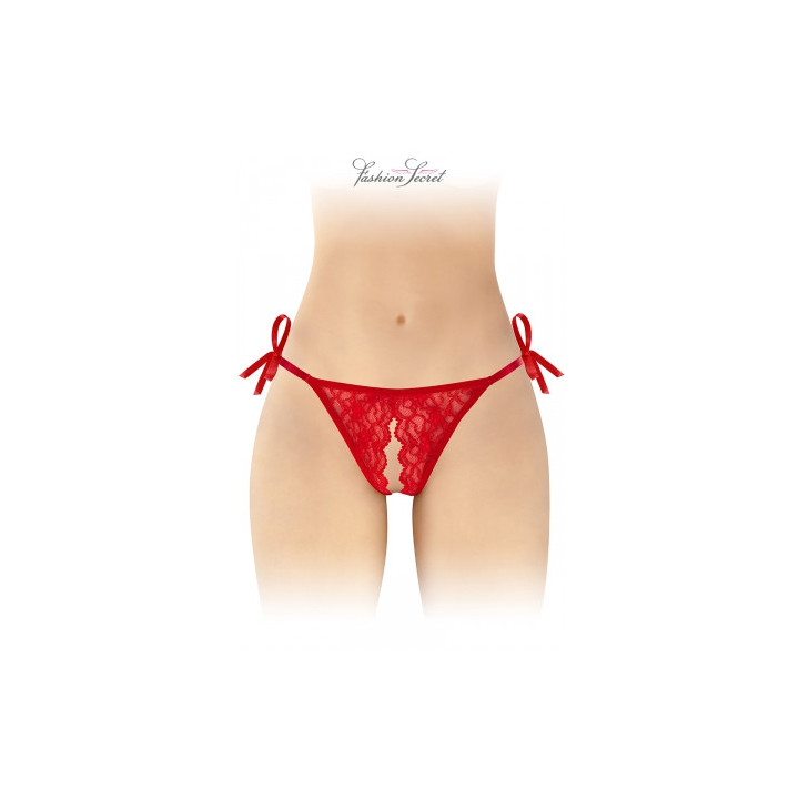 String rouge ouvert à nouer Stella - Fashion Secret