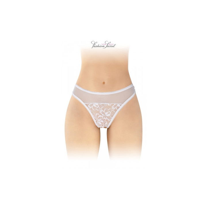 Tanga blanc ouvert Ava - Fashion Secret