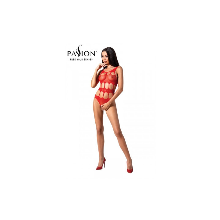 Body ouvert résille BS083 - Rouge